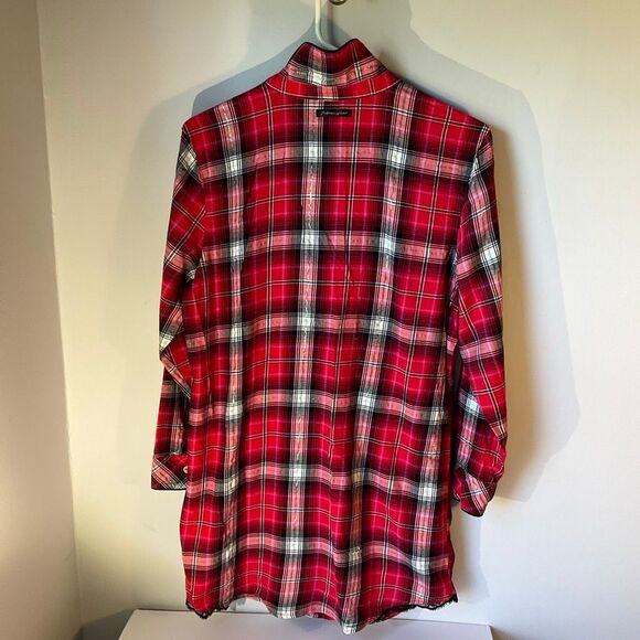 Vintage Victoria’s Secret Plaid And Lace Nightie, M Red Christmas - Picture 9 of 14